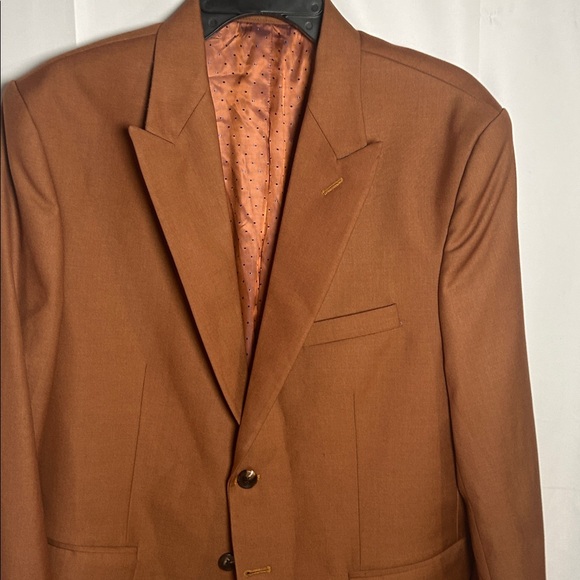 Men's Rust-Copper Single-Breasted Blazer - Picture 7 of 8